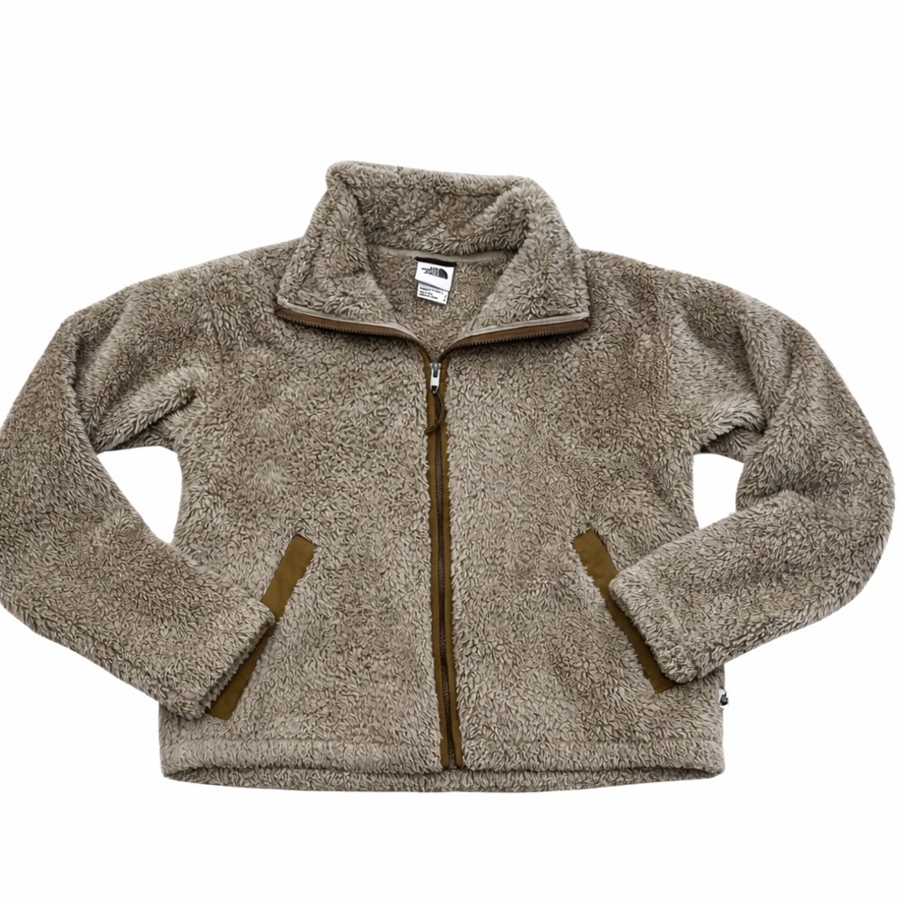The North Face Women’s Small Sherpa Fleece Full Zip Jacket Taupe Cozy